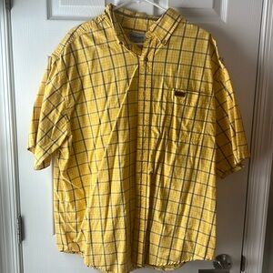 Carhartt Yellow Checkered Short-sleeved Collared Shirt